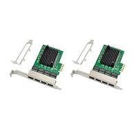 Zunedhys 2 adaptadores de servidor Ethernet RJ-45 de 4 puertos Gigabit tarjeta de red PCI-E X1 interfaz