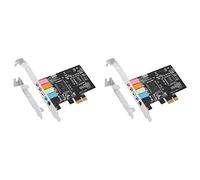 Zunedhys 2 tarjetas de sonido PCIe 5.1, PCI Surround Audio estéreo 3D potencia de sonido para PC, tarjeta de sonido CMI8738 chip