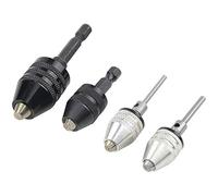 Zunedhys 4 piezas portabrocas adaptador de cambio rápido Mini 3 mandíbulas taladro Chuck adaptador destornillador taladro eléctrico Conversión Chuck Set