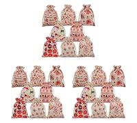 Zunedhys 48 Piezas de Cordón de Navidad Lona de Bolsillo- Goody para Dulces Navidad Fiesta Favor Suministros