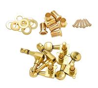 Zunedhys 6 piezas de clavijas de afinación de cuerda de guitarra pomos de cabeza de máquina (para izquierda y derecha) con casquillo, bujes roscados, tornillos de montaje para guitarra eléctrica o