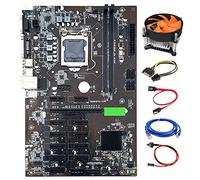 Zunedhys B250 BTC - Kit de placa base de minería PCI-E X16 LGA 1151 DDR4 con ventilador de refrigeración + cable SATA de 15 a 6
