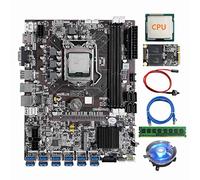Zunedhys B75 12 tarjeta BTC placa base +CPU+ventilador+8G DDR3 RAM+128G SSD+cable de conmutación+cable de red 12XUSB3.0 LGA1155 DDR3 MSATA