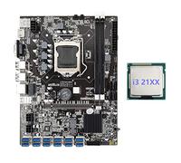 Zunedhys B75 ETH Mining Motherboard 12 PCIE a USB3.0 Adaptador+I3 21XX CPU LGA1155 MSATA DDR3 B75 USB ETH Miner Motherboard