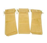 Zunedhys Bolsa de vino de organza, bolsa de regalo de transparente, cubierta de vino con vestido de cordón de Navidad (dorado, 30 piezas)