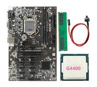 Zunedhys BTC B250 - Placa base de minería compatible 12 GPU LGA1151 + G4400 CPU+DDR4 4G 2666MHz memoria + línea de conmutación