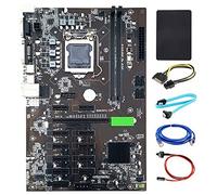 Zunedhys BTC-B250 Placa base de minería compatible con 12 GPU LGA1151 DDR4 con SSD 128G para tarjeta gráfica PCIE16X Ethereum Miner