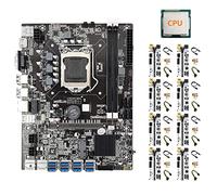 Zunedhys BTC B75 - Placa base de minería + CPU + 8XVER010 LGA1155 8XPCIE adaptador USB DDR3 MSATA B75 USB BTC Miner placa base