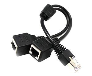 Zunedhys Cable divisor Ethernet RJ45 1 macho a 2 hembra para Super Cat5, Cat6, Cat7 LAN Ethernet adaptador