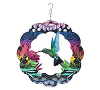 Zunedhys Campanillas de viento giratorias 3D para jardín, decoración de pájaros, campanillas de viento de metal, adornos colgantes para exteriores