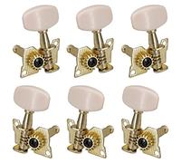 Zunedhys de 6 clavijas de afinación para guitarra derecha e izquierda, botones cuadrados, color dorado y blanco