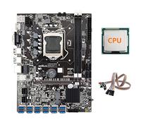 Zunedhys ETH B75 - Placa base de minería 12 PCIE a USB CPU + cable de doble interruptor luz LGA1155 MSATA DDR3 B75 BTC