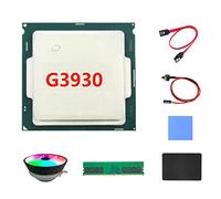 Zunedhys G3930 CPU+DDR4 4GB RAM+128G SSD+ventilador RGB+cable +cable de interruptor+kit de almohadilla térmica para placa base de minería B250C B250