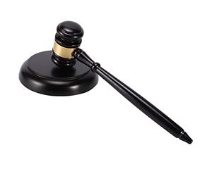 Zunedhys Martillo de subasta de mazo del juez de madera con bloque de sonido para el trabajo manual de subasta del juez del abogado