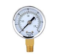 Zunedhys Medidor de presión - 0-30 psi 0-2 bar Mini Dial Manómetro Compresor Medidor Hidráulico Medidor de presión Doble Escala Negro