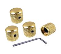 Zunedhys Perillas de control de velocidad de guitarra con tono de volumen de metal, 4 unidades, con tornillos para guitarra eléctrica o