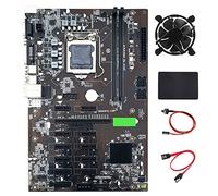 Zunedhys Placa base B250 BTC Mining 12 PCIE tarjeta LGA1151 SATA SSD 128G + ventilador de refrigeración+cable SATA + cable de interruptor compatible DDR4 VGA