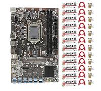 Zunedhys Placa base B250C BTC Mining 12 USB 3.0 a PCIE ranura gráfica LGA 1151 DDR4 DIMM SATA3.0 tarjeta elevadora PCIE 12XVER010-X