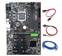Zunedhys Placa base B250C BTC Mining LGA1151 cable de red RJ45 + cable de interruptor + cable SATA, 12 ranuras para tarjetas gráficas USB 3.0