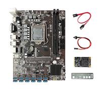 Zunedhys Placa base B250C ETH Miner + 128G SSD + deflector + cable + cable de interruptor 12 PCIE a USB 3.0 ranura GPU DDR4 LGA1151 para minería