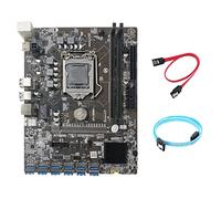 Zunedhys Placa base B250C Miner + cable de puerto serie SATA3.0 + cable 12 PCIE a USB 3.0 ranura GPU LGA1151 Pin DDR4 para minero