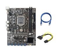 Zunedhys Placa base B250C Miner + cable SATA de 15 a 6 + cable RJ45 12 PCIE a USB 3.0 ranura GPU LGA1151 DDR4 para minería BTC