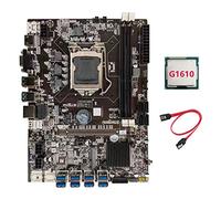 Zunedhys Placa base B75 BTC Mining + CPU G1610 + cable SATA LGA1155 8XPCIE adaptador USB DDR3 MSATA B75 USB BTC placa base