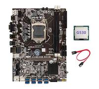 Zunedhys Placa base B75 BTC Mining + CPU G530 + cable SATA LGA1155 8XPCIE adaptador USB compatible placa base 2XDDR3 MSATA B75 USB BTC