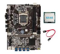 Zunedhys Placa base B75 BTC Mining + CPU G540 + cable SATA LGA1155 8XPCIE adaptador USB DDR3 MSATA B75 USB BTC placa base