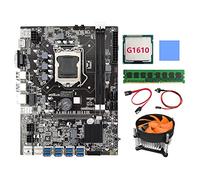 Zunedhys Placa base B75 BTC Mining LGA1155 8XPCIE USB3.0 G1610 CPU+cable , almohadilla térmica, ventilador de refrigeración, DDR3, 4 GB, 1600 MHz, miner de RAM