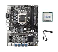 Zunedhys Placa base B75 ETH Mining 8XPCIE adaptador USB + CPU G630 + cable SATA LGA1155 MSATA DDR3 B75 USB BTC placa base