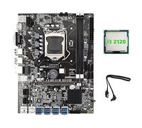 Zunedhys Placa base B75 ETH Mining 8XPCIE adaptador USB + CPU I3 2120 + cable SATA LGA1155 MSATA DDR3 B75 USB BTC placa base