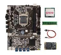 Zunedhys Placa base B75 USB BTC Mining + CPU G1610 + DDR3 4 GB 1600 MHz RAM + 128 G SSD + cable de interruptor LGA1155 8XPCIE a USB B75 BTC Board