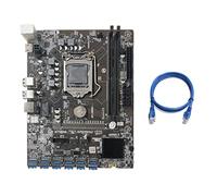 Zunedhys Placa base de minería B250C cable de red RJ45 12 PCIE a USB 3.0 ranura GPU LGA1151 compatible DDR4 DIMM RAM para BTC Miner