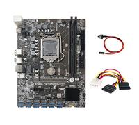 Zunedhys Placa base de minería B250C con cable de 4 a SATA + cable de interruptor 12 PCIE a USB 3.0 ranura GPU LGA1151 compatible con DDR4 RAM