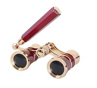 Zunedhys Prismáticos ópticos retro de metal, 3 x 25 pulgadas, con , para espejo de observación de drama, prismáticos de espectáculo, color rojo