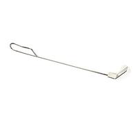 Zunedhys Rastrillo de fresno de carbón de acero inoxidable para barbacoa, rastrillo de ceniza, póquer para ahumador de carbón, estufa de leña, color plateado