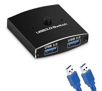 Zunedhys Selector de conmutador USB 3.0 KVM Switch 5 Gbps 2 en 1 Out USB 3.0 Way Sharer para impresora Teclado Compartir ratón