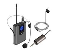 Zunedhys UHF Auriculares inalámbricos portátiles/micrófono de solapa Lavalier transmisor de cuerpo y receptor de salida de 1/4 pulgadas, para actuaciones en