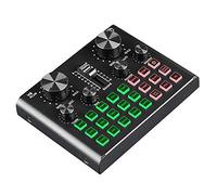 Zunedhys V8 Tarjeta de sonido de enchufe para transmisión en Tarjeta de sonido cambiador de voz con múltiple, mezclador de audio para grabación