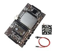 Zunedhys X79 H61 BTC Mining placa base 5X PCI-E 8X con ventilador de refrigeración + cable de interruptor LGA 2011 DDR3 soporta de 32G 60mm