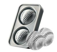 Zunetsutock 3D Baseball Tray - Silicona Whiskey Molds Built Funnel | Fun Shape Ice Ball Maker Brandy Cocktails Drinks, Party Bar Essentials Beverage Freezer Use Kitchen Durable Novel