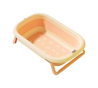 Zunetsutock Bañera de viaje portátil, bañera de bebé plegable,Cartoon Silicone Bath Net | Herramienta de ducha, suministros para bebés, aislamiento de calor de doble capa sensible a la temperatura