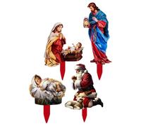 Zunetsutock Belén De Jardín Para Navidad - Escena Natividad Decorativa Acrílica Impermeable, Ornamento Festivo Con Personajes Sagrados | Decoración Artística Para Patio Exterior Eventos Navideños