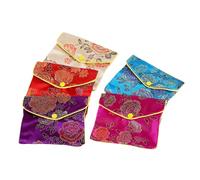 Zunetsutock Bolsas de Seda Bordadas - Mini Monederos Con Cremallera, Clásicos Casos De Joyería De Estilo Chino, Compacto y Ligero | Conservación De La Elegancia Valiosa Contra