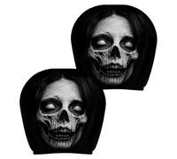 Zunetsutock Car Headrest Covers - Ghost Design Elastic Set 2 Pieces