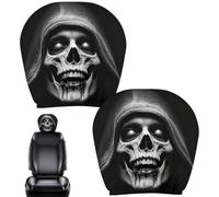 Zunetsutock Car Headrest Covers - Ghost Design Elastic Set 2 Pieces