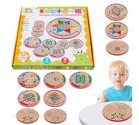 Zunetsutock Conjunto de ajedrez, Damas y Juego de Mesa de ajedrez | Juego de Mesa de Cables de Madera Multifuncional 10-in-1 | Jugar a los niños Juegos para reuniones Familiares de Viajes en casa