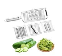 Zunetsutock Cortador y picadora de verduras de cocina, manual de acero inoxidable, cortador de verduras y rallador, para fiestas familiares, cenas diarias, pepinos, patatas, calabacines