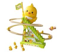 Zunetsutock Duck Climbing Stairs Toy Dynamic Rolling Track Electric Musical Motion Challenge Educational Playset Preschool Children Kids Girls Boys Engaging Activity Bright Design SkillEnhanci